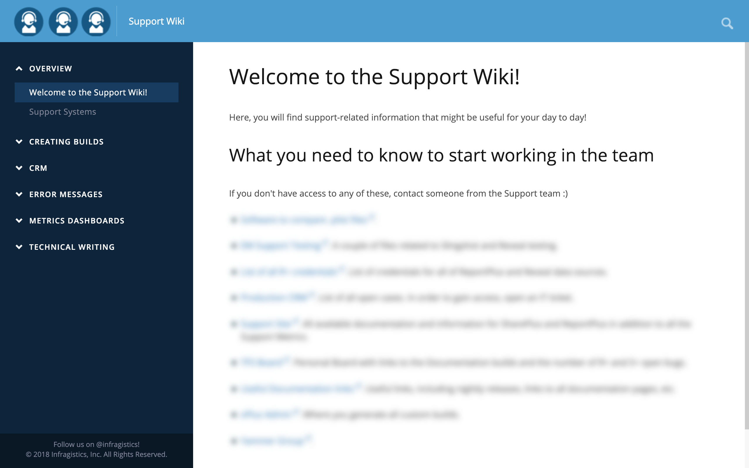 Internal Wiki Documentation for the Support Team